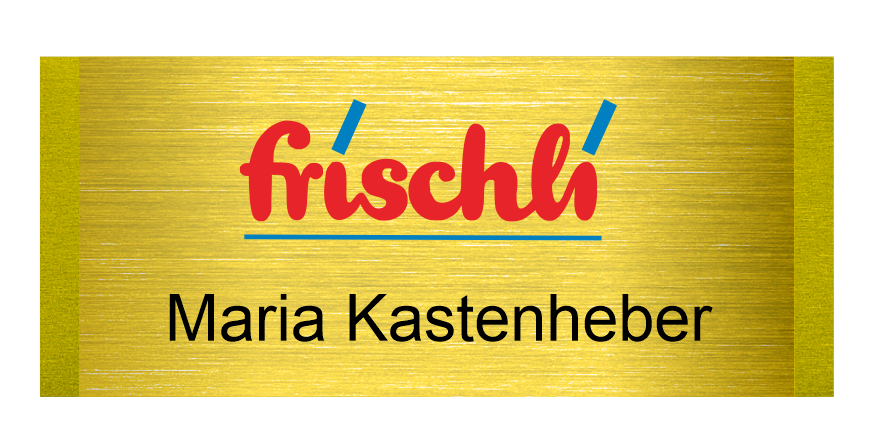 Meridian-30 Elegante Metallnamensschilder, gold gebürstet