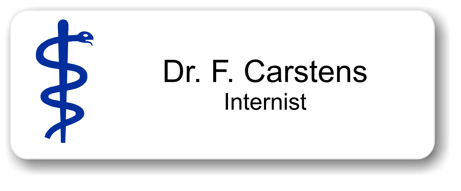 Arzt-Namensschild-75x25gkSekvfjJqBZm Namensschild für Ärzte, Arztpraxen, med. Fachangestellte