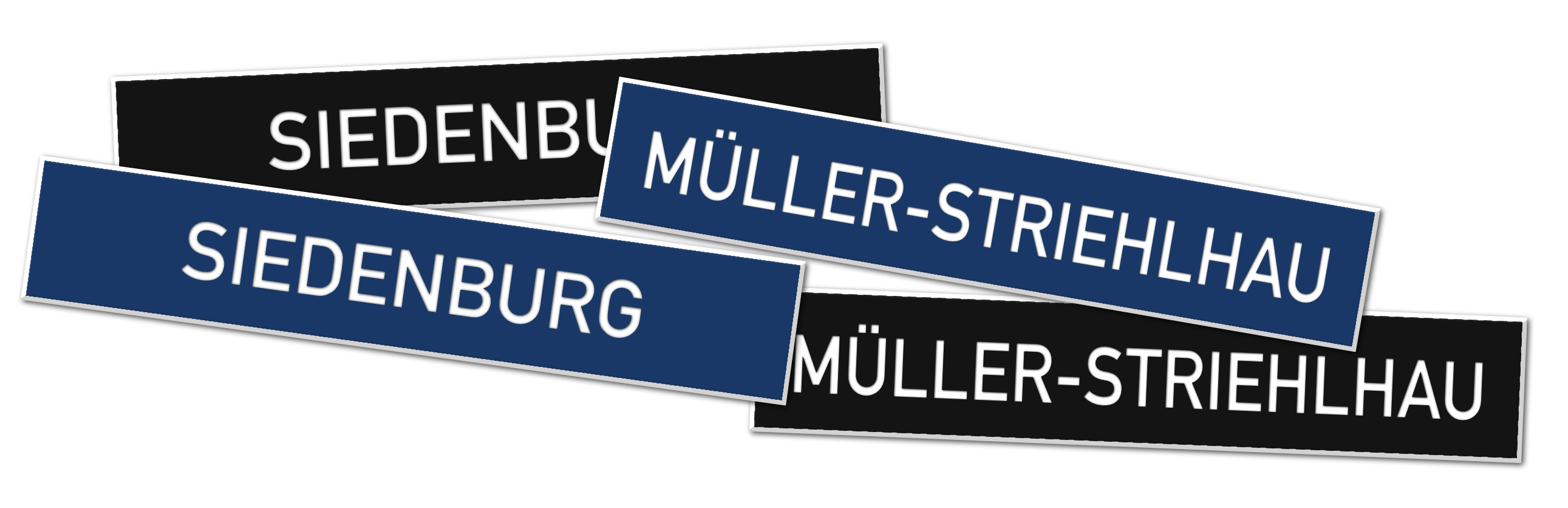 Bundeswehr Namensschilder in blau und schwarz
