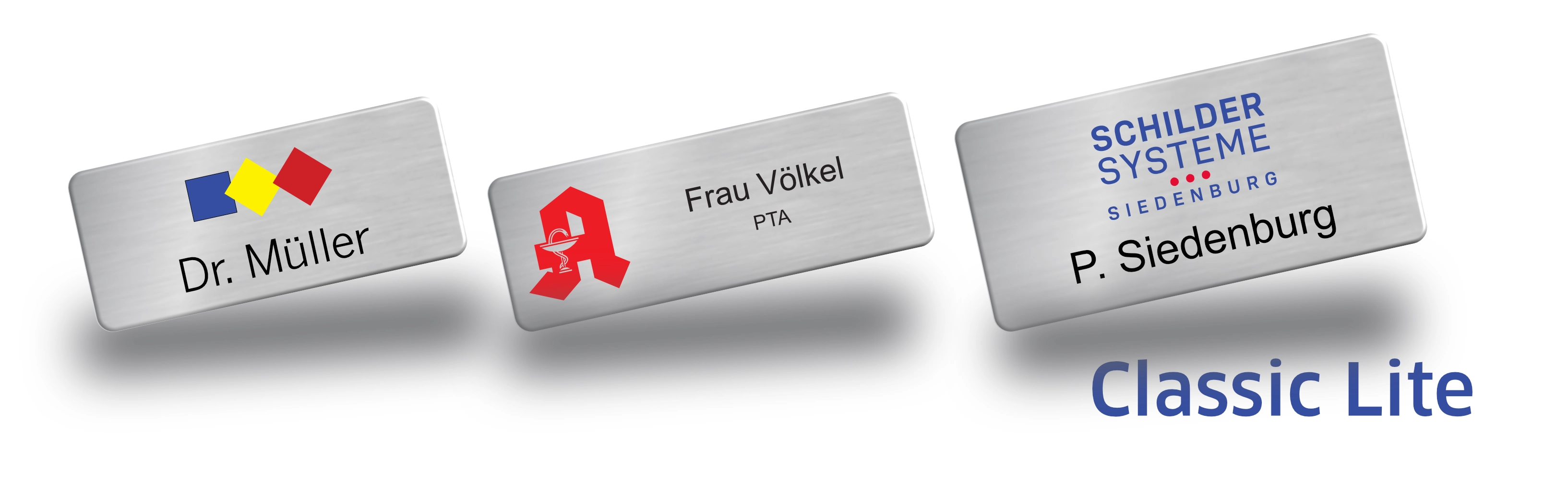 Namensschilder Classic Lite Metallnamensschilder aus Aluminium