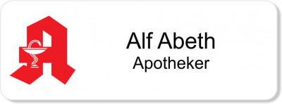 Apotheke - Namensschilder mit Apothekenlogo